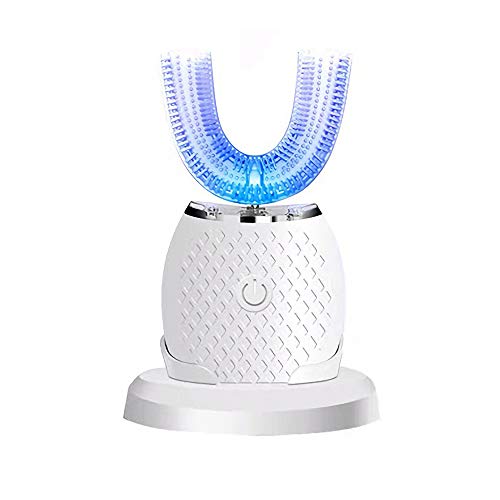 MIKLL Vollautomatische elektrische Zahnbürste vom Typ U mit Variabler Frequenz, 360 ° Ultraschall-Mundreiniger vom Typ U mit Zahnreinigung Zahnaufhellung Sonic Toothbrush