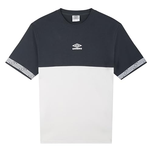 Umbro Herren Sports Style Club Crew Tee T-Shirt, Nimbus Cloud/Colleigate Blau, XL