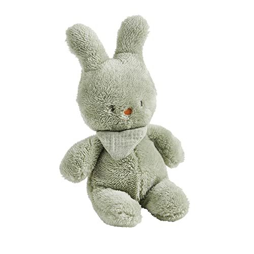 Nattou Kuscheltier Hase aus Polyester, Wegbegleiter ab der Geburt, 33 cm, Vegan, Tipidou, Grün