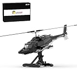 GOUX Technik Hubschrauber Bauset, Airwolf Militär Helikopter Spielzeug, 1039 Klemmbausteine MOC-149250 Militär Hubschrauber Flugzeug Kompatibel mit Lego Technic