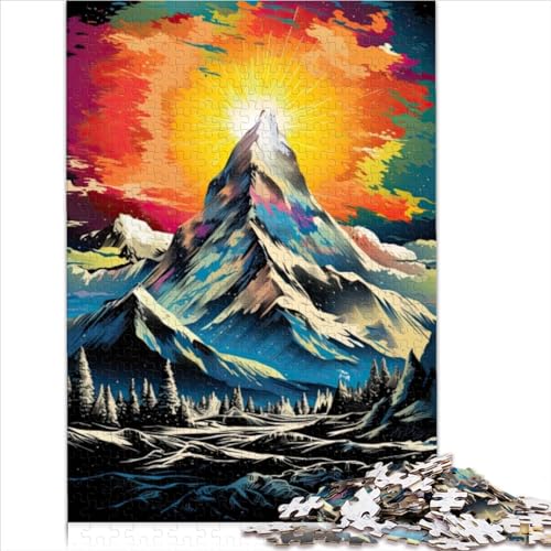 Kinderpuzzle, Pop-Art-Berge, 500-teiliges Puzzle für Erwachsene, Holzpuzzle ab 12 Jahren, Erwachsenenpuzzle, Spielgröße (38x52 cm)