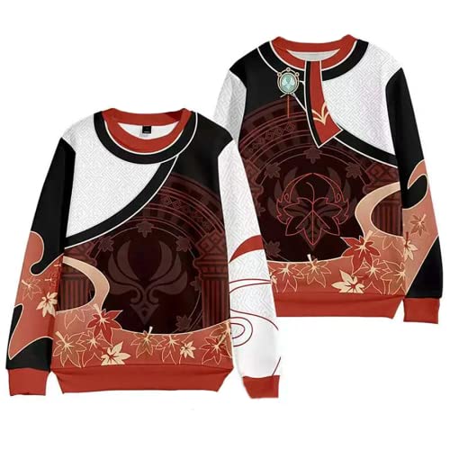 Charous Genshin Impact Cosplay Kaedehara Kazuha Hoodie, Unisex-Sweatshirt für Spiele, Cosplay oder Festival-Geschenk,rot,XXL