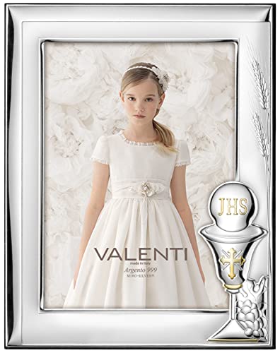 Valenti&Co Bilderrahmen aus Silber, 13 x 18 cm, ideales Geschenk zur Kommunion für Freunde oder Familie