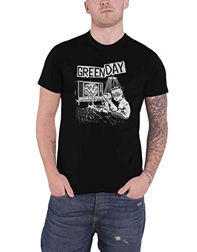 Green Day T Shirt Dookie Vintage Band Logo Nue offiziell Herren Schwarz