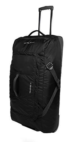 Eddie Bauer Traverse 32 Roll-Reisetasche aus Ripstop-Polyester mit Teleskopgriff, Schwarz, Einheitsgröße, Eddie Bauer Traverse 32 Reisetasche mit Rollen, aus Ripstop-Polyester mit Teleskopgriff