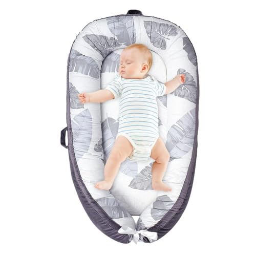 DMAIS Baby-Stützkissen, Baumwoll-Polyester-Schlafnest-Bettkissen Für Neugeborene, Bequemes Baby-Schlafliegebett Mit Reißverschluss, Verstellbares Neugeborenen-Liegekissen Für Neugeborene, Kinder