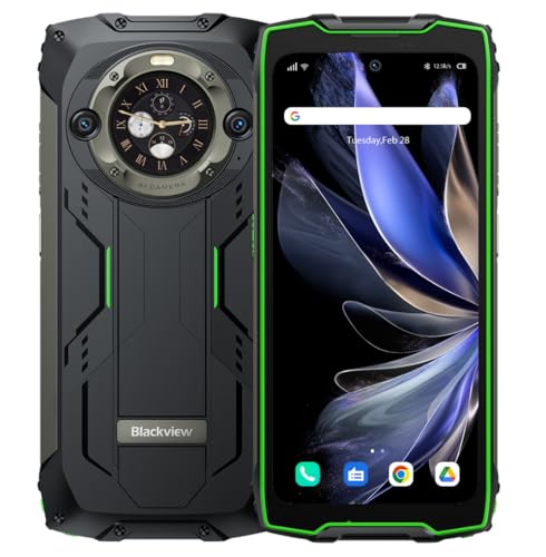 Blackview BV9300 PRO Outdoor Handy ohne Vertrag (100LM Taschenlampe), 24GB+256GB, 15080mAh Akku, 6.7'' 120Hz 2.3K Display, 64MP Kamera, IP68 Android 13 Wasserdichtes Smartphone, GPS NFC Grün