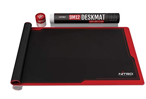 NITRO CONCEPTS DM12 Deskmat Schreibtischunterlage Mauspad - 1200x600mm - schwarz/rot