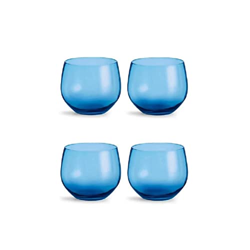 Sagaform Spectra Gläser-Set 4-teilig aus Mundgeblasen Glas in der Farbe Blau 35cl, Maße: 8cm x 8cm x 8cm, 5018133