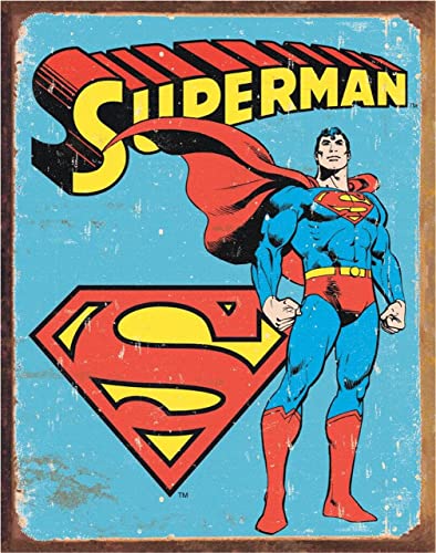Desperate Enterprises Blechschild Superman Retro - Nostalgie Vintage Metall Wanddekoration - Made in USA