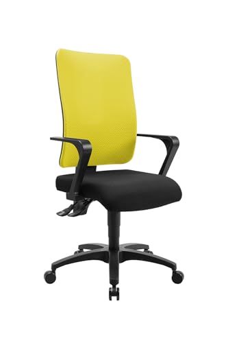 TOPSTAR Freestyle X, ergonomischer Schreibtischstuhl, Bürostuhl, Stoff gelbgrün inkl. Armlehnen