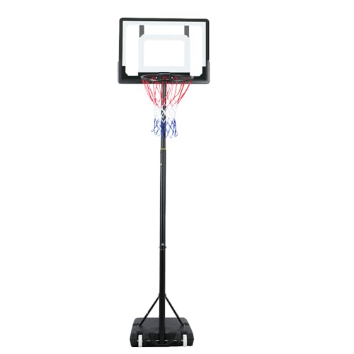 Panana Basketballkorb mit Rollen Basketballständer Basketballanlage Standfuß mit Wasser oder Sand Höheverstellbar für Indoor oder Outdoor (219-279 cm)