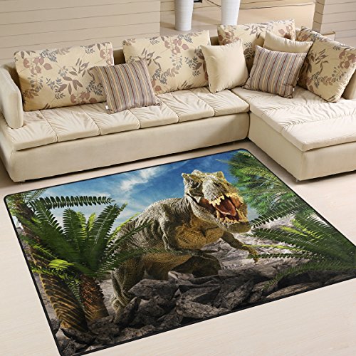 Use7 Riesiger Dinosaurier-Teppich für Wohnzimmer, Schlafzimmer, Textil, Mehrfarbig, 160cm x 122cm(5.3 x 4 feet)