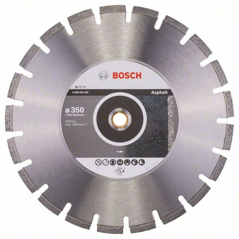 Bosch Diamanttrennscheibe Standard for Asphalt, 350 x 20,00/25,40 x 3,2 x 8 mm 2608602625