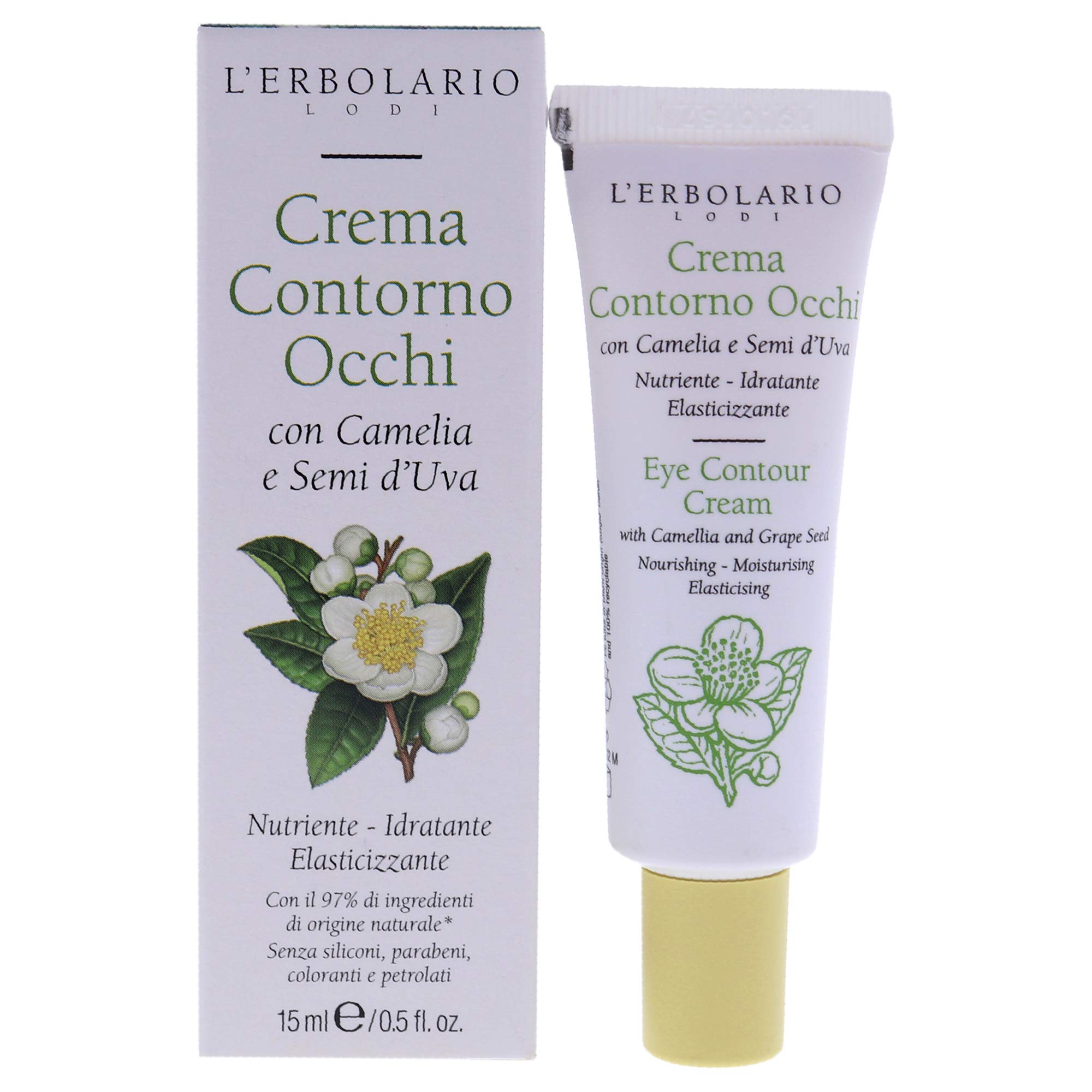 L'Erbolario Augencreme mit Kamelie und Traubenkernen, 1er Pack (1 x 15 ml)