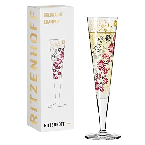 RITZENHOFF GOLDNACHT Champagnerglas #24 von Kathrin Stockebrand, aus Kristallglas, 205 ml, in Geschenkverpackung