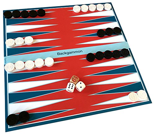 Spieltz 51422: Backgammon Größen. Größe Medium, Farbe rot-Petrol-weiß