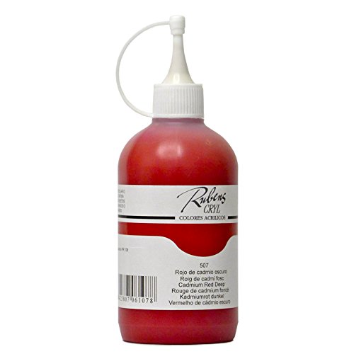 Lienzos Levante Rubens Cryl - Acrylfarbe 507, 250 ml Flasche, Farbe Kadmiumrot dunkel
