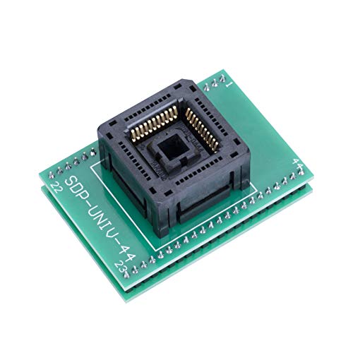 pzsmocn Coverless Programming Connector/Converter/Adapter PLCC44 to DIP44 (with PCB), 44-Pin, 1.27mm Pitch, Yamaichi IC Test Burn-in Socket Adapter, Applied to PLCC44 Packages.