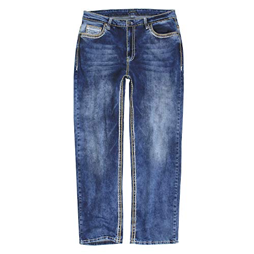 Lavecchia Herren Jeans Hose Übergrössen W40-W58 Größe W50/30, Farbe Blau