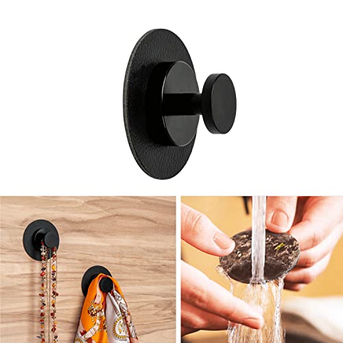 silwy® Magnet-Haken SPOT inkl. Metall-Nano-Gel-Pad in 7,5 cm Black - nie Wieder Bohren oder Schrauben - flexibel einsetzbar