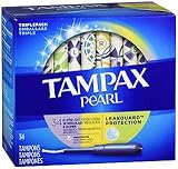 Pearl Tampons, leicht/normal/super saugfähig, mit LeckGuard-Geflecht, 3er-Pack, ohne Duft, 34 Stück