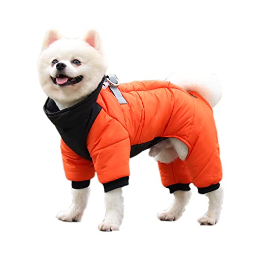 Hunde-Wintermantel mit reflektierender Welpenjacke, wasserdicht, warm, winddicht, für kleine mittelgroße und große Hunde (XL, Orange)