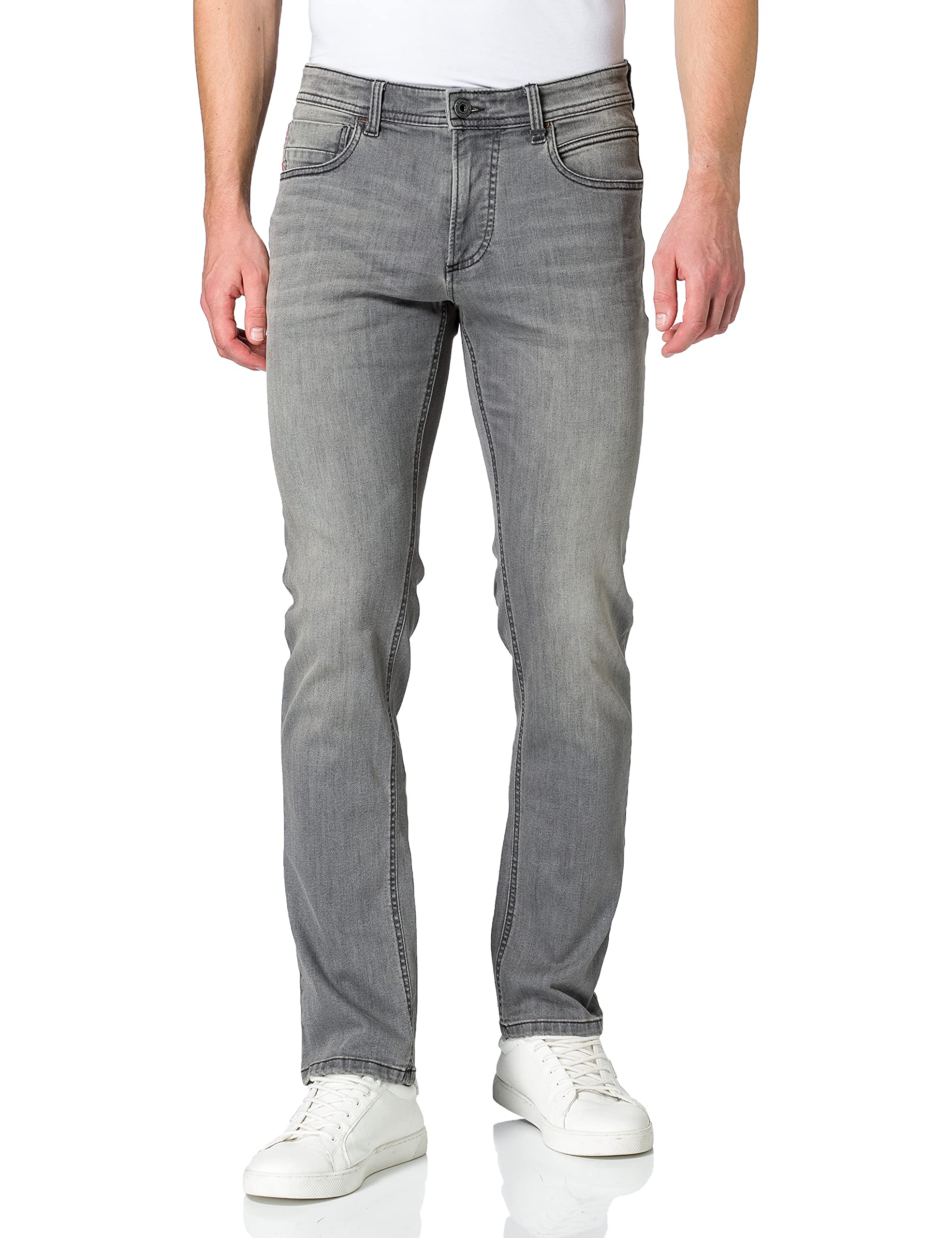 camel active Herren Regular Fit 5-Pocket Organic Cotton Jeans 34 Grau menswear-34/34