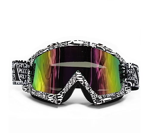 Motorradbrillen Motocross Brille Maske Enduro UV-Schutz, Skibrille Snowboard Brille Anti-Kratz Winddicht - Farbige Linsen