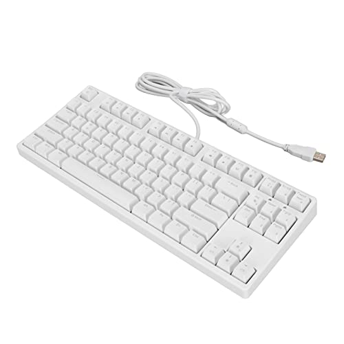87 Tasten Tastatur, mechanische Tastatur Schnellreaktion 87 Tasten für PC weiß