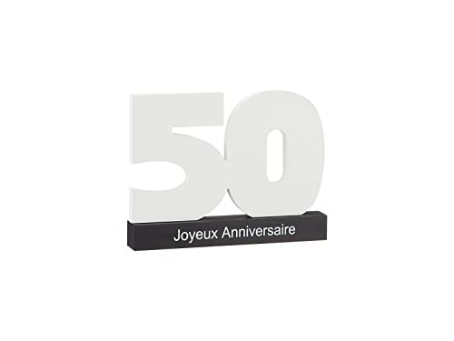 MC-Trend XL Gästebuch zum 50. Geburtstag französisch aus Holz Happy Birthday zum Beschriften kreative DIY Geschenk-Idee (50. Frankreich)