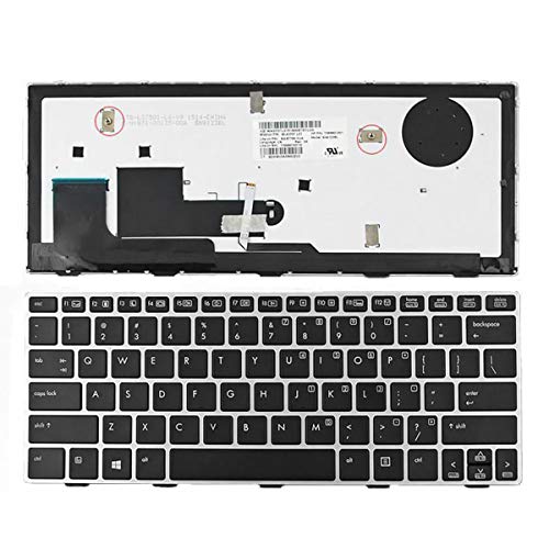 Laptop-Ersatz-Tastatur mit US-Layout, Hintergrundbeleuchtung, für HP EliteBook 810 G1 G2 G3, silberfarbener Rahmen