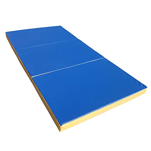 Turnmatte 210 x 100 x 8 cm klappbar (Blau/Gelb)