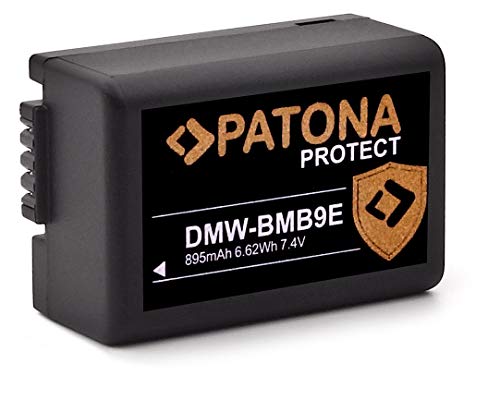 PATONA Protect V1 Akku DMW BMB9 E BMB9E (895mAh) - kompatibel mit Panasonic Lumix DC FZ82 DMC FZ72 FZ62 FZ45 FZ48 FZ100 FZ150 Leica V-LUX 3