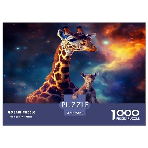 Starry Night Giraffe Für Erwachsene 1000 Teile Puzzles Family Challenging Games Home Decor Lernspiel Geburtstag Stress Relief Toy 1000pcs (75x50cm)
