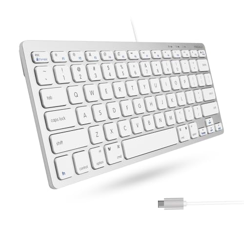 Macally UCSLIMKEYCA, kompakte USB-C-Tastatur für Mac, US QWERTY Tasten-Layout