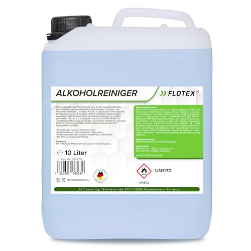 Flotex® Alkoholreiniger Konzentrat 10L zur effektiven Rienigung wasserbeständiger Böden I Reinigungsalkohol für streifen- & rückstandsfreie Reinigung I Alkohol Reiniger für zahlreiche Beläge