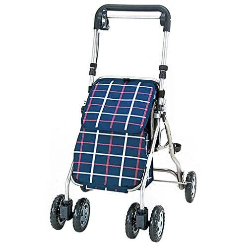 Rollator für ältere Menschen mit Sitz, tragbarer Reiserollator, faltbarer Einkaufsroller mit Rollen zur Unterstützung des Gehens (B 88,5 x 48 cm). Alles ist in Ordnung