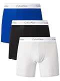Calvin Klein Herren 3er Pack Boxer Briefs Baumwolle mit Stretch, Mehrfarbig (Mazarine Blue, Black, Lunar Rock), L