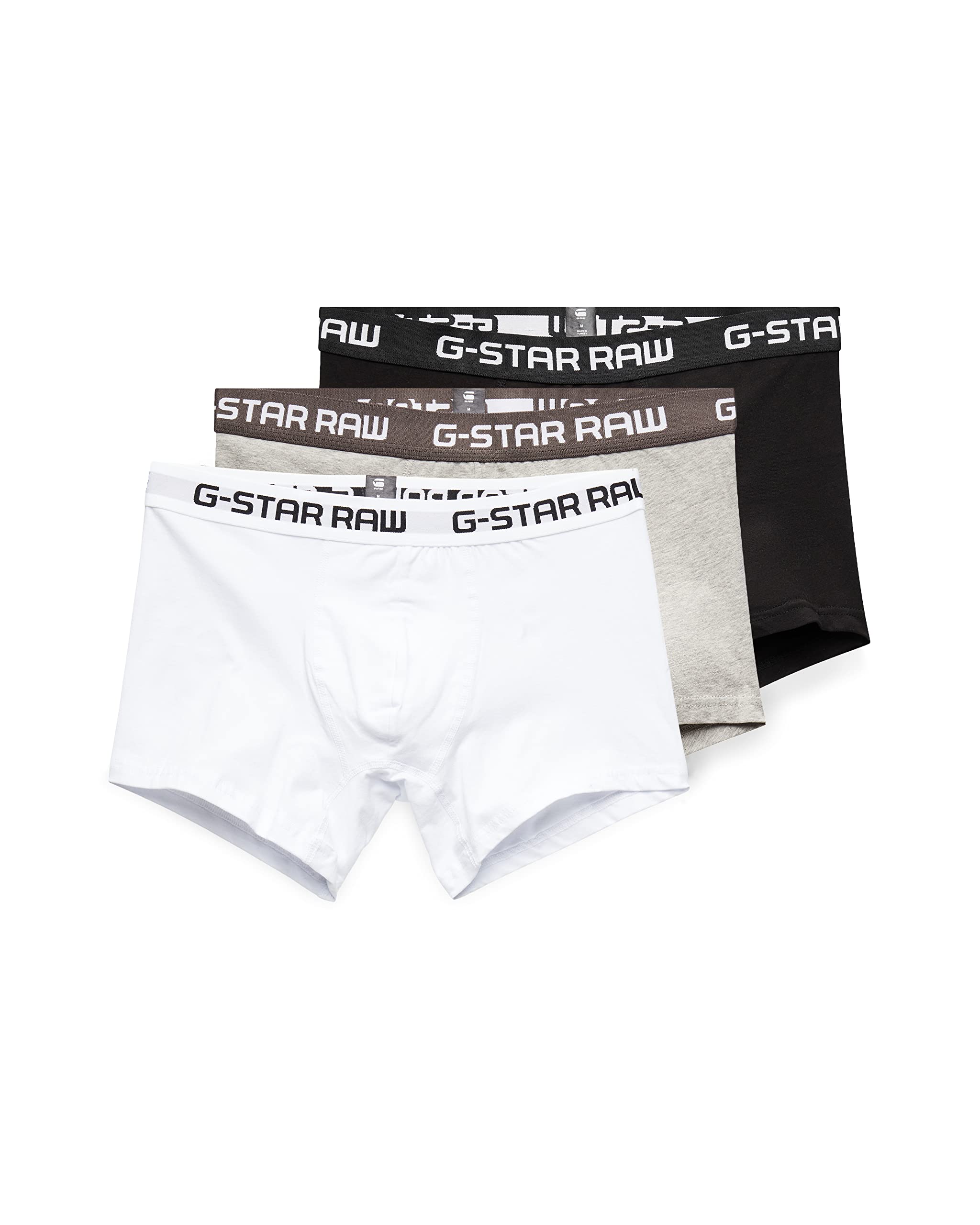 G-STAR RAW Herren Classic Trunks 3-Pack, Mehrfarben (black/grey htr/white D03359-2058-6172), L