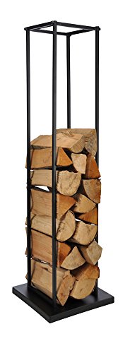 Metall Kaminholzhalter schwarz - Kamin Holz Ständer 117 x 40 x 40 cm - Feuerholz Regal Brennholz Ablage