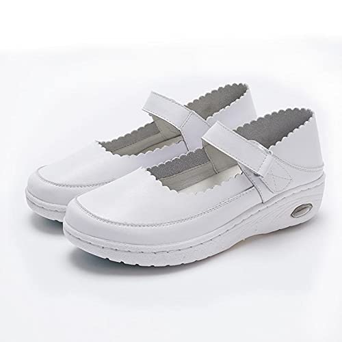 UELEGANS Sicherheitsschuhe Leicht Arbeitsschuhe Pflegeschuhe Damen rutschfest Atmungsaktiv Leicht Sneakers, Weiß 33-41,A,33