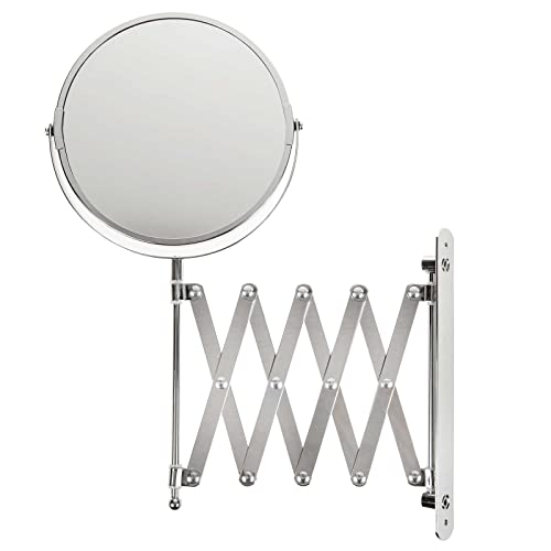 SIDCO Badspiegel ausziehbar Kosmetikspiegel Wandspiegel Teleskop Spiegel 3:1 Vergrößerung