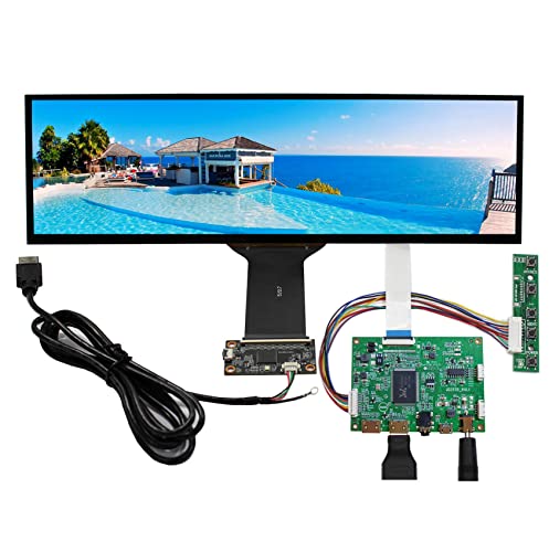 VSDISPLAY 32 cm (12,6 Zoll) 12,6 cm (12,6 Zoll) 1920 x 515 NV126B5M-N41 IPS Touchscreen Wide Monitor und 2Mini HDMI Micro USB LCD Controller Board für Auto Monitor/Raspberry PI/Sub Display DIY Kit