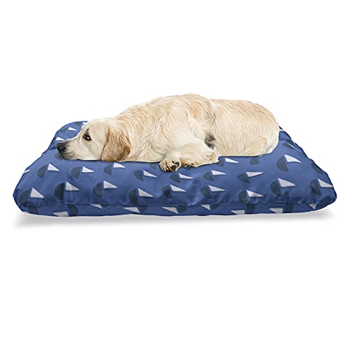 ABAKUHAUS Nautik-Party Haustierbett, geometrische Segel, beissfestes Kissen für Hunde und Katzen mit abnehmbaren Bezug, 60 cm x 100 cm, Violet Blue Multicolor