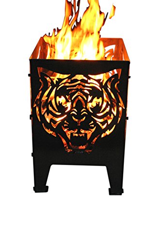 Feuerkorb Feuersäule Design: Tiger Gr. XXL 35,5x37x75cm, 14,5kg aus 2mm Rohstahl