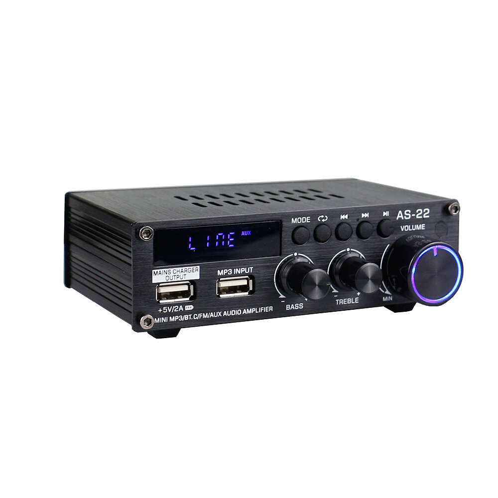 AirAux AS-22 Mini bluetooth Stereo Digital Amplifier 45W MAX RMS 300W Hi-Fi Class D 2 Channel Integrated Amp Power Ampli