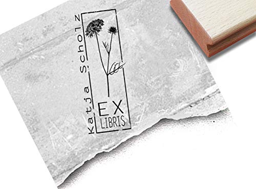 Stempel - EX LIBRIS Stempel personalisiert, Motive wählbar - Individueller Buchstempel Schulstempel Geschenk Schule Beruf Bibliothek - zAcheR-fineT