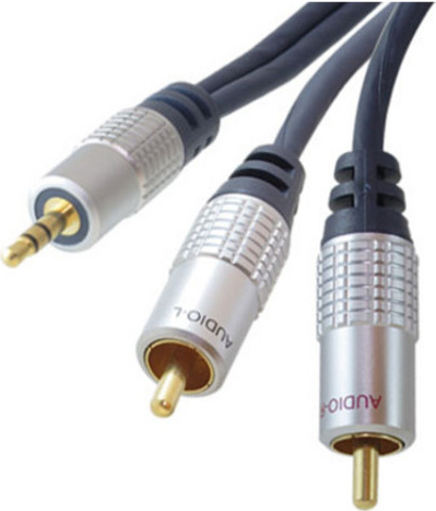 shiverpeaks sp-PROFESSIONAL Audio-Kabel 3 m 3.5mm 2 x RCA Blau - Chrom (SP30833)