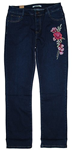 ADB Damen Stretch Denim Jeans Hose, darkblue Indigo (Blume) G358, Gr.42 W33